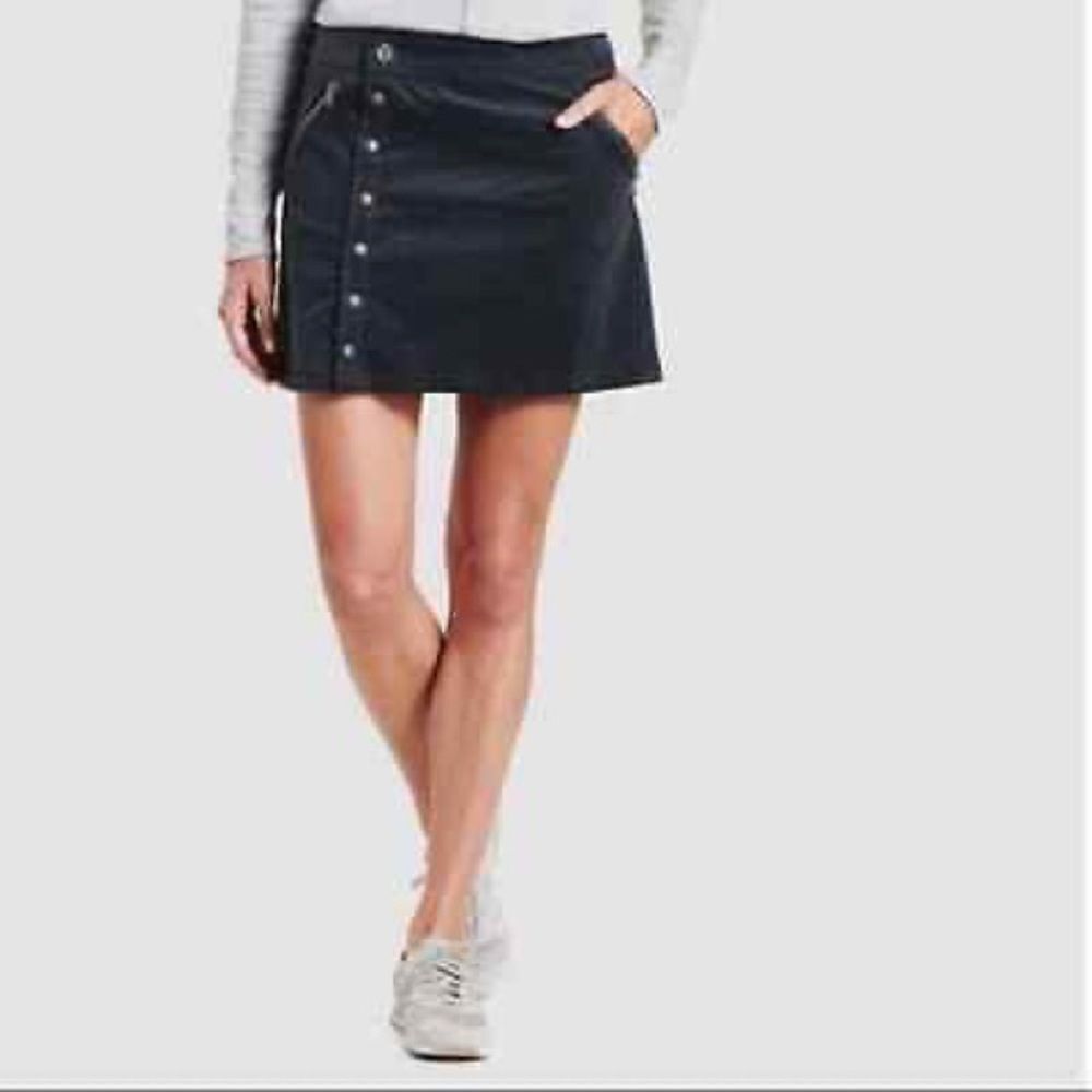 Kuhl Streamline Corduroy Button Front Skirt in Gray Size 8